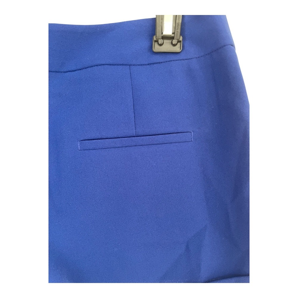 Express Royal Blue Pleated Cuffed Dress Shorts Women Size 2 Side Zip Pocketed - Picture 5 of 7